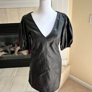 Black leather dress